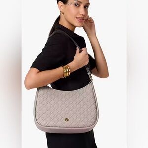 Kate Spade Kayla woven leather large shoulder bag Cozy Grey
NEW originally $469